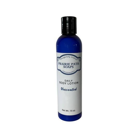 Prairie Path Soaps daily body lotion bottle on a white background